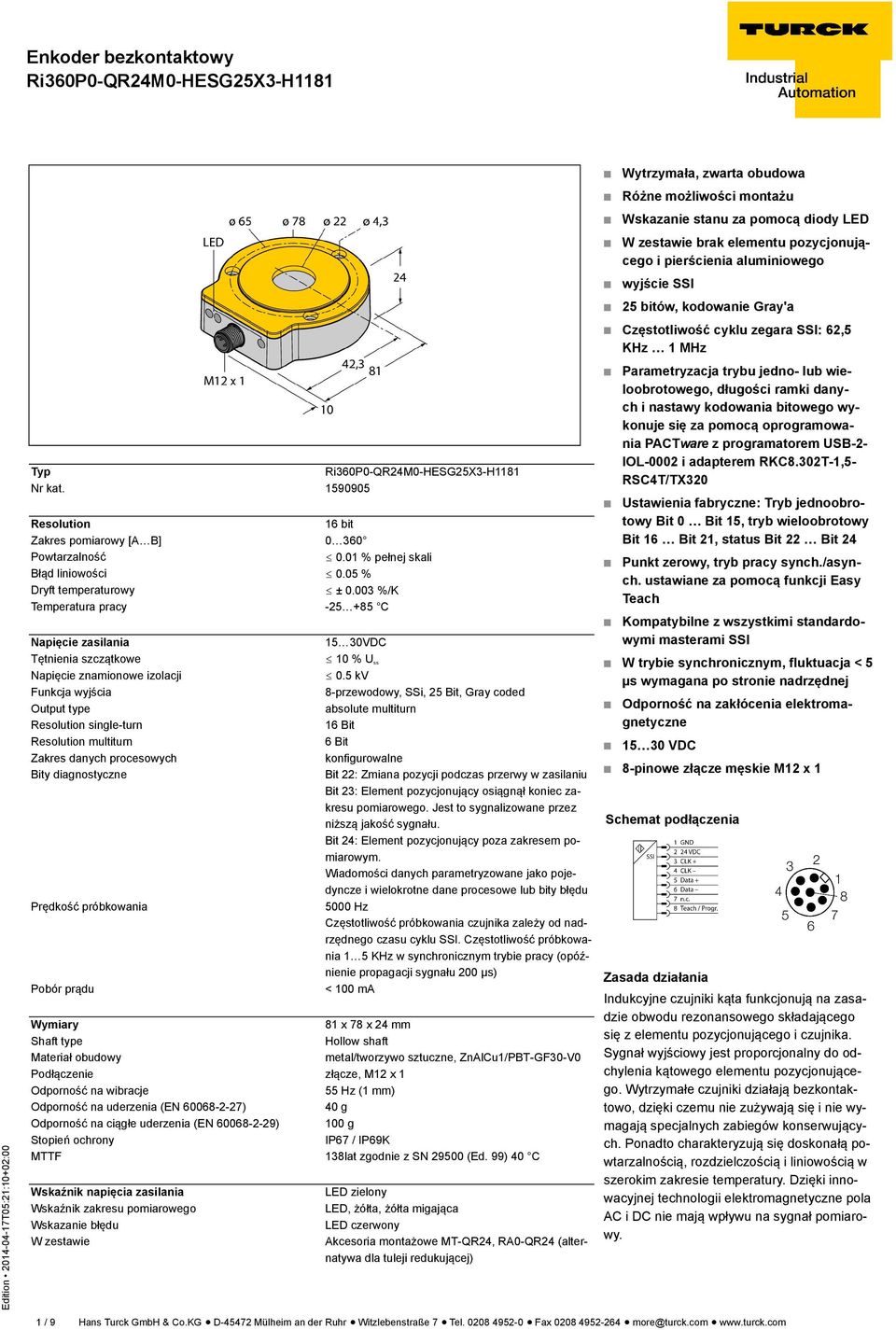 05 % Dryft temperaturowy ð ± 0.