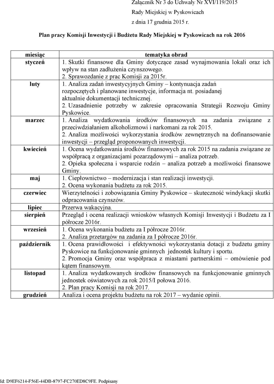 Analiza zadań inwestycyjnych Gminy kontynuacja zadań rozpoczętych i planowane inwestycje, informacja nt. posiadanej aktualnie dokumentacji technicznej. 2.