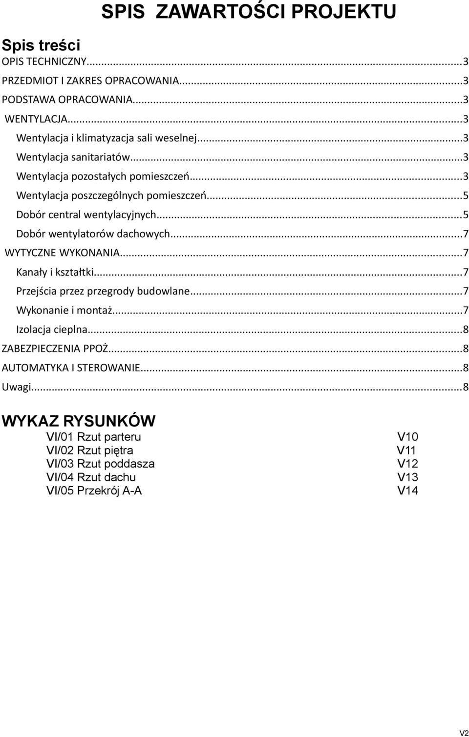 ..5 Dobór central wentylacyjnych...5 Dobór wentylatorów dachowych...7 WYTYCZNE WYKONANIA...7 Kanały i kształtki...7 Przejścia przez przegrody budowlane.