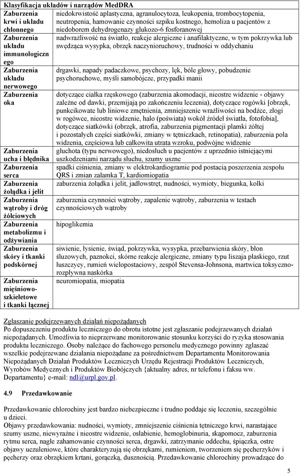 pacjentów z niedoborem dehydrogenazy glukozo-6 fosforanowej nadwrażliwość na światło, reakcje alergiczne i anafilaktyczne, w tym pokrzywka lub swędząca wysypka, obrzęk naczynioruchowy, trudności w