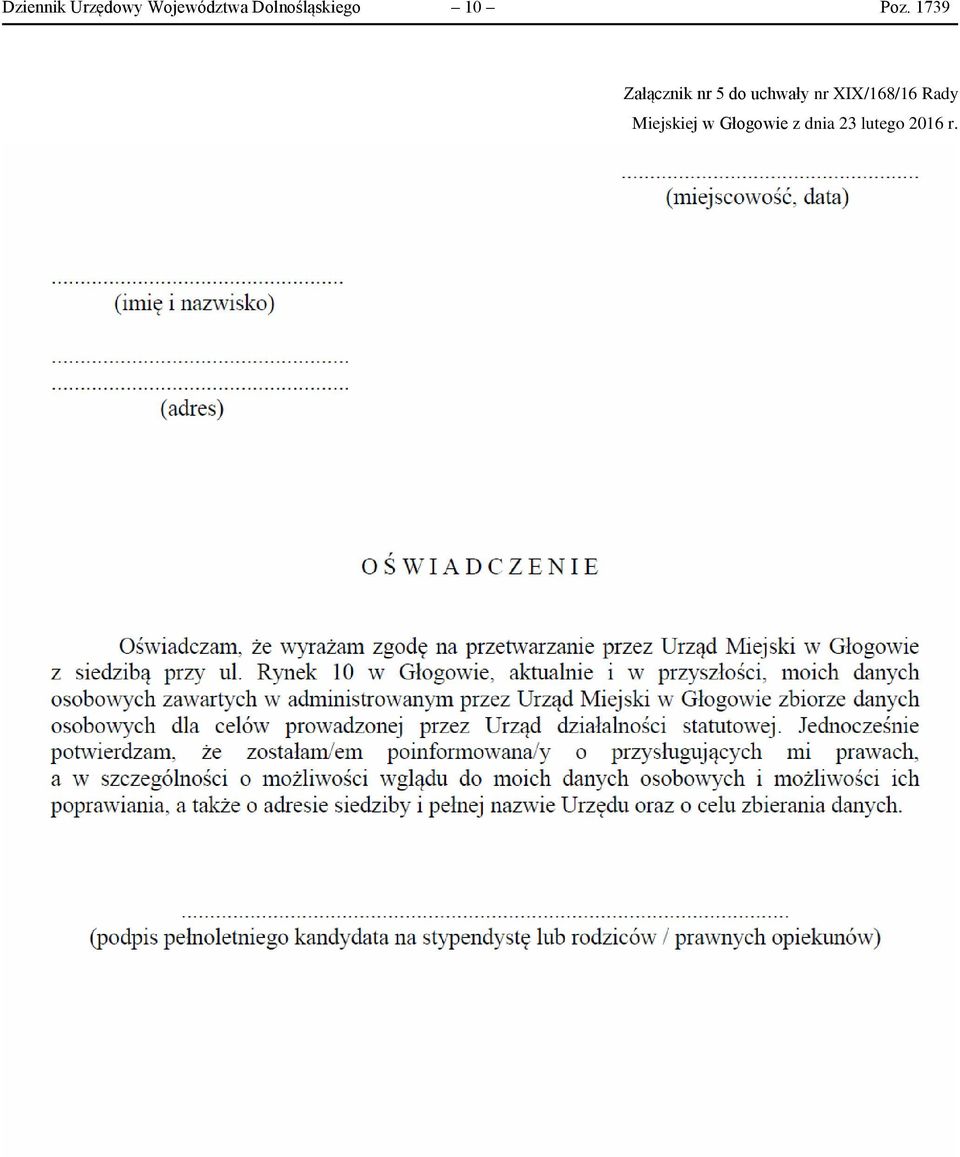 1739 Załącznik nr 5 do uchwały nr