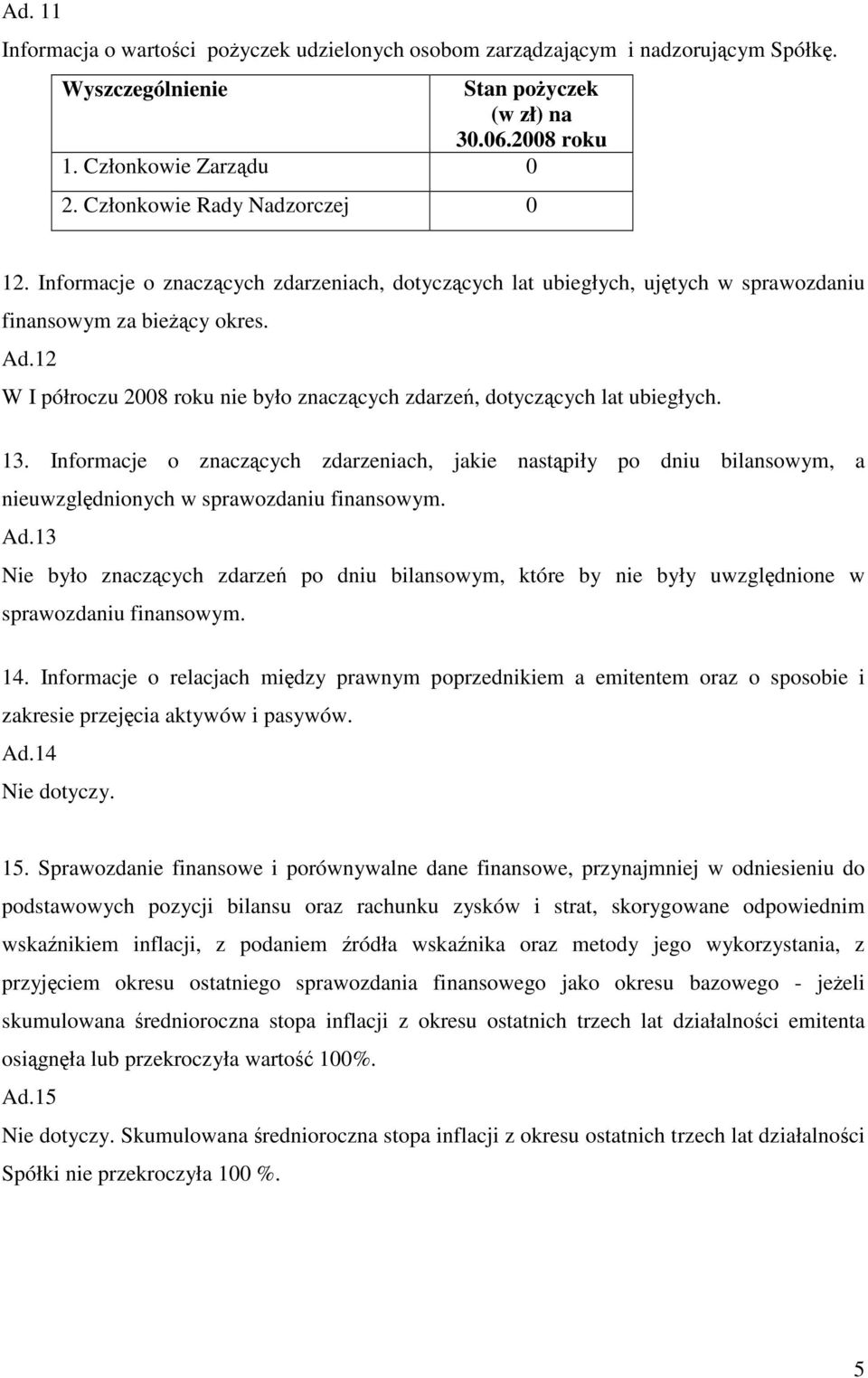 Informacje o znaczcych zdarzeniach, jakie nastpiły po dniu bilansowym, a nieuwzgldnionych w sprawozdaniu finansowym. Ad.