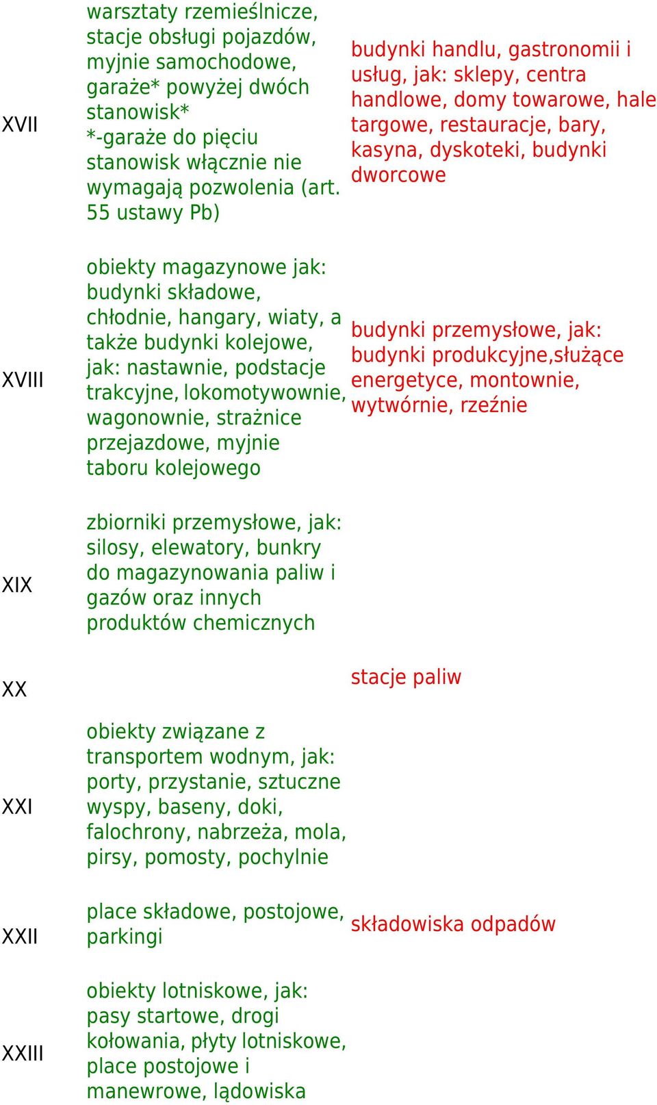 składowe, chłodnie, hangary, wiaty, a budynki przemysłowe, jak: także budynki kolejowe, budynki produkcyjne,służące jak: nastawnie, podstacje energetyce, montownie, trakcyjne, lokomotywownie,