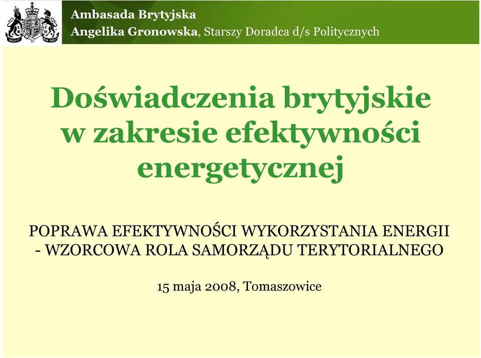 EFEKTYWNOŚCI WYKORZYSTANIA ENERGII -