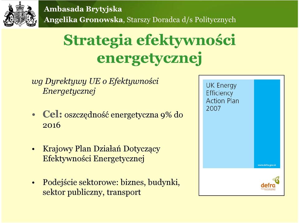 do 2016 Krajowy Plan Działań Dotyczący Efektywności