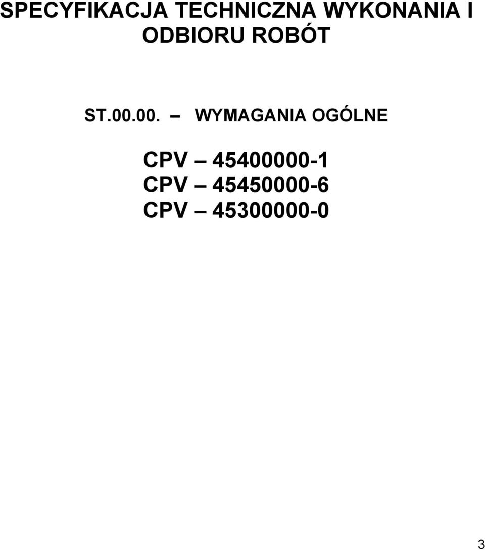 00.00. WYMAGANIA OGÓLNE CPV