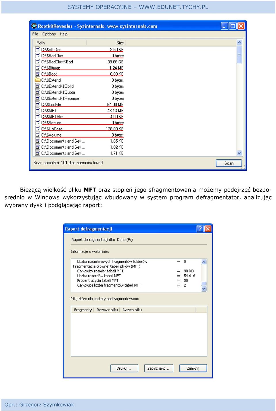 Windows wykorzystując wbudowany w system program