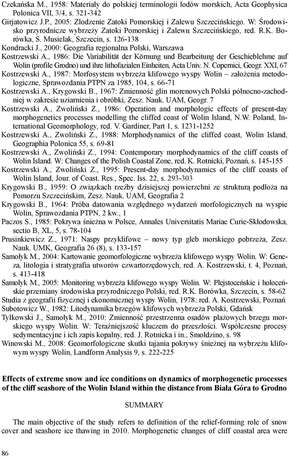 , 2000: Geografia regionalna Polski, Warszawa Kostrzewski A.