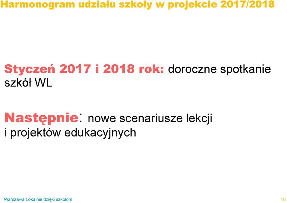 doroczne spotkanie szkół WL Nast pnie: