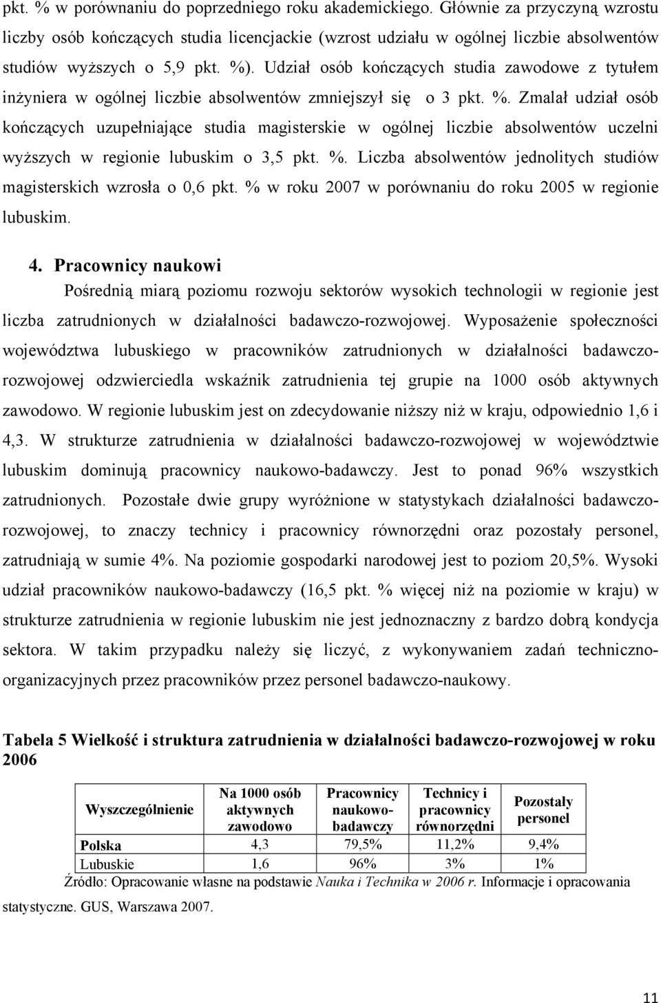 Udział osób kończących studia zawodowe z tytułem inżyniera w ogólnej liczbie absolwentów zmniejszył się o 3 pkt. %.