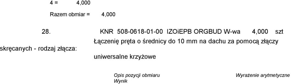 do 10 mm na dachu za pomocą złączy