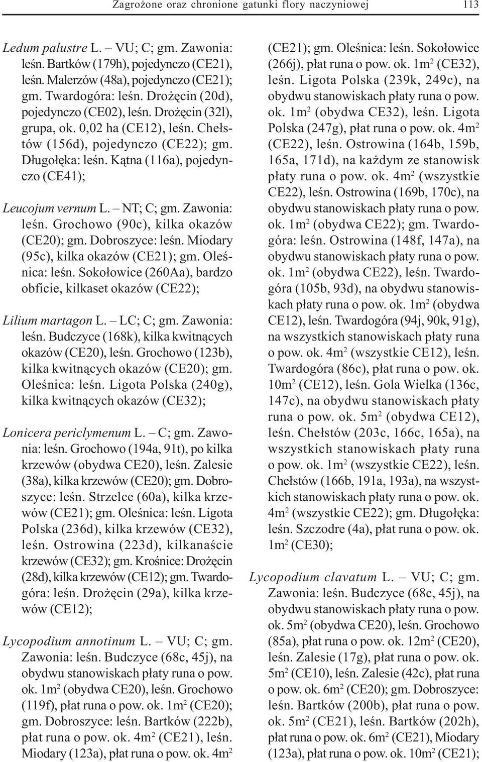 NT; C; gm. Zawonia: leœn. Grochowo (90c), kilka okazów (CE20); gm. Dobroszyce: leœn. Miodary (95c), kilka okazów (CE21); gm. Oleœnica: leœn.
