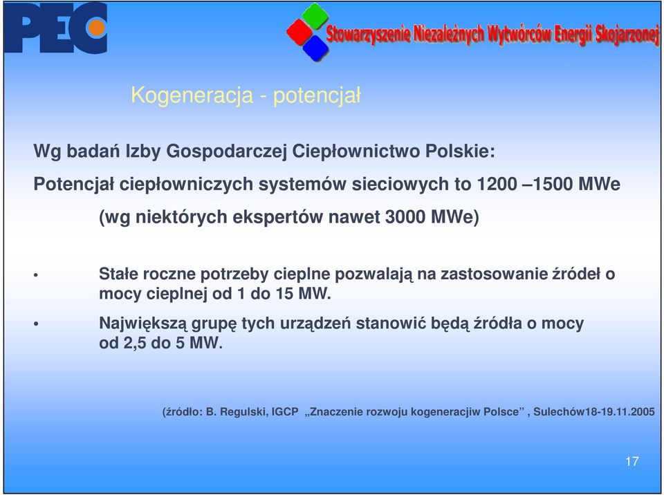 na zastosowanie źródeł o mocy cieplnej od 1 do 15 MW.