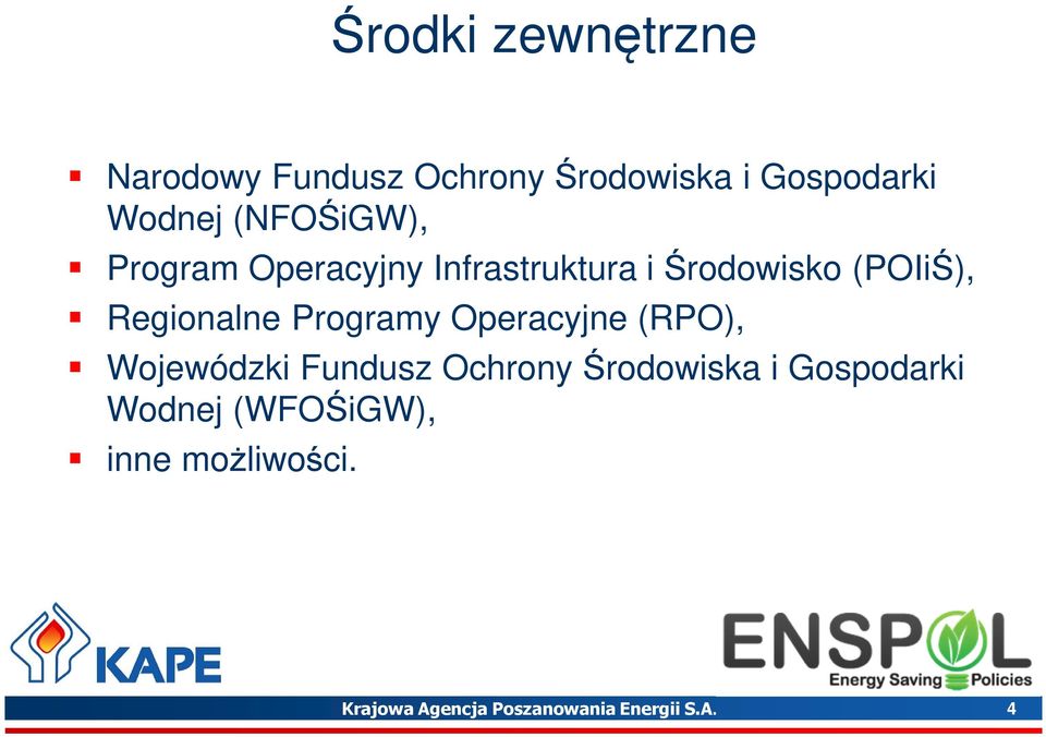 Regionalne Programy Operacyjne (RPO), Wojewódzki Fundusz Ochrony Środowiska