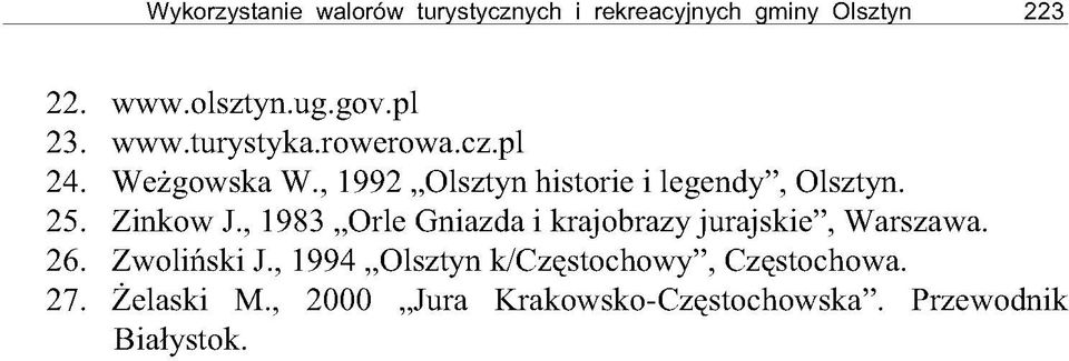 , 1 9 8 3 O r le G n i a z d a i k r a jo b r a z y j u r a j s k i e, W a r s z a w a. 2 6. Z w o l iń s k i J.