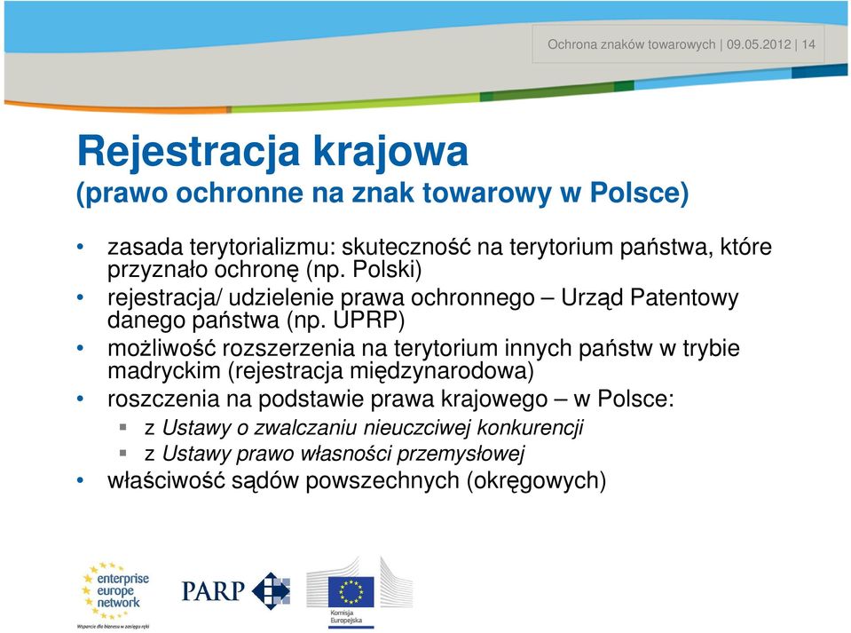 przyznało ochronę (np. Polski) rejestracja/ udzielenie prawa ochronnego Urząd Patentowy danego państwa (np.