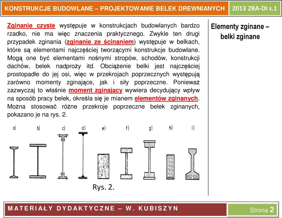 Mogą one być elementami nośnymi stropów, schodów, konstrukcji dachów, belek nadproży itd.