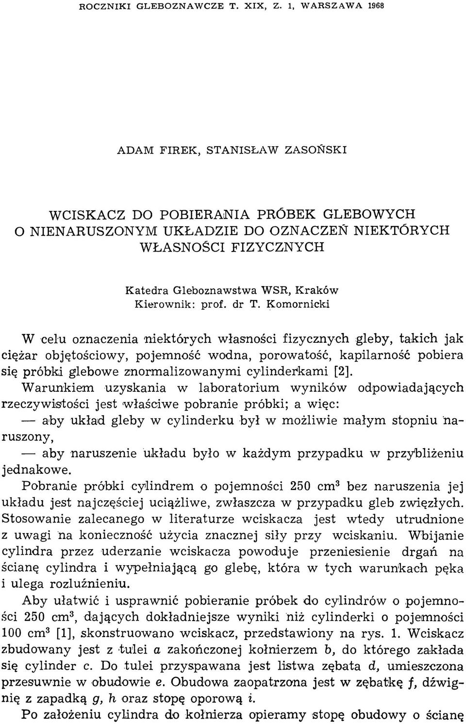raków K ierownik: prof. dr T.