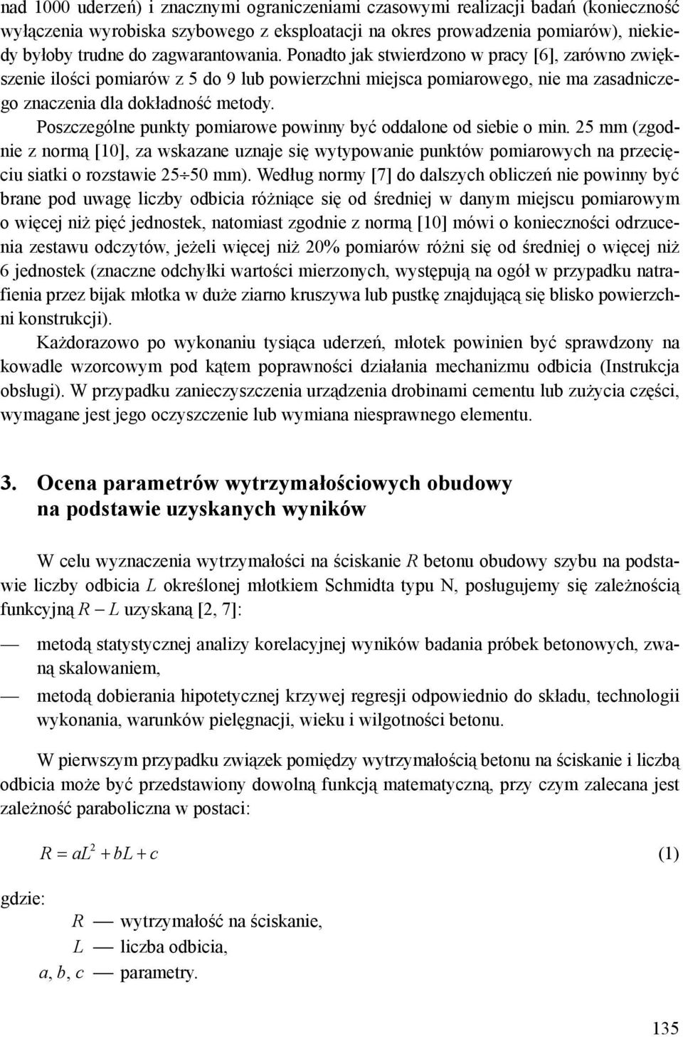 WYKORZYSTANIE POMIARÓW SKLEROMETRYCZNYCH DO OKREŚLENIA PARAMETRÓW  WYTRZYMAŁOŚCIOWYCH OBUDÓW SZYBOWYCH - PDF Darmowe pobieranie