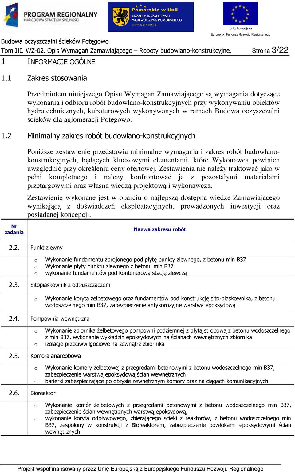 w ramach Budwa czyszczalni ścieków dla aglmeracji Ptęgw. 1.