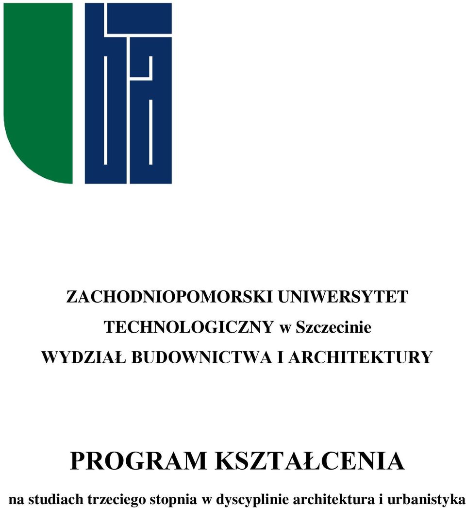 ARCHITEKTURY PROGRAM KSZTAŁCENIA na studiach