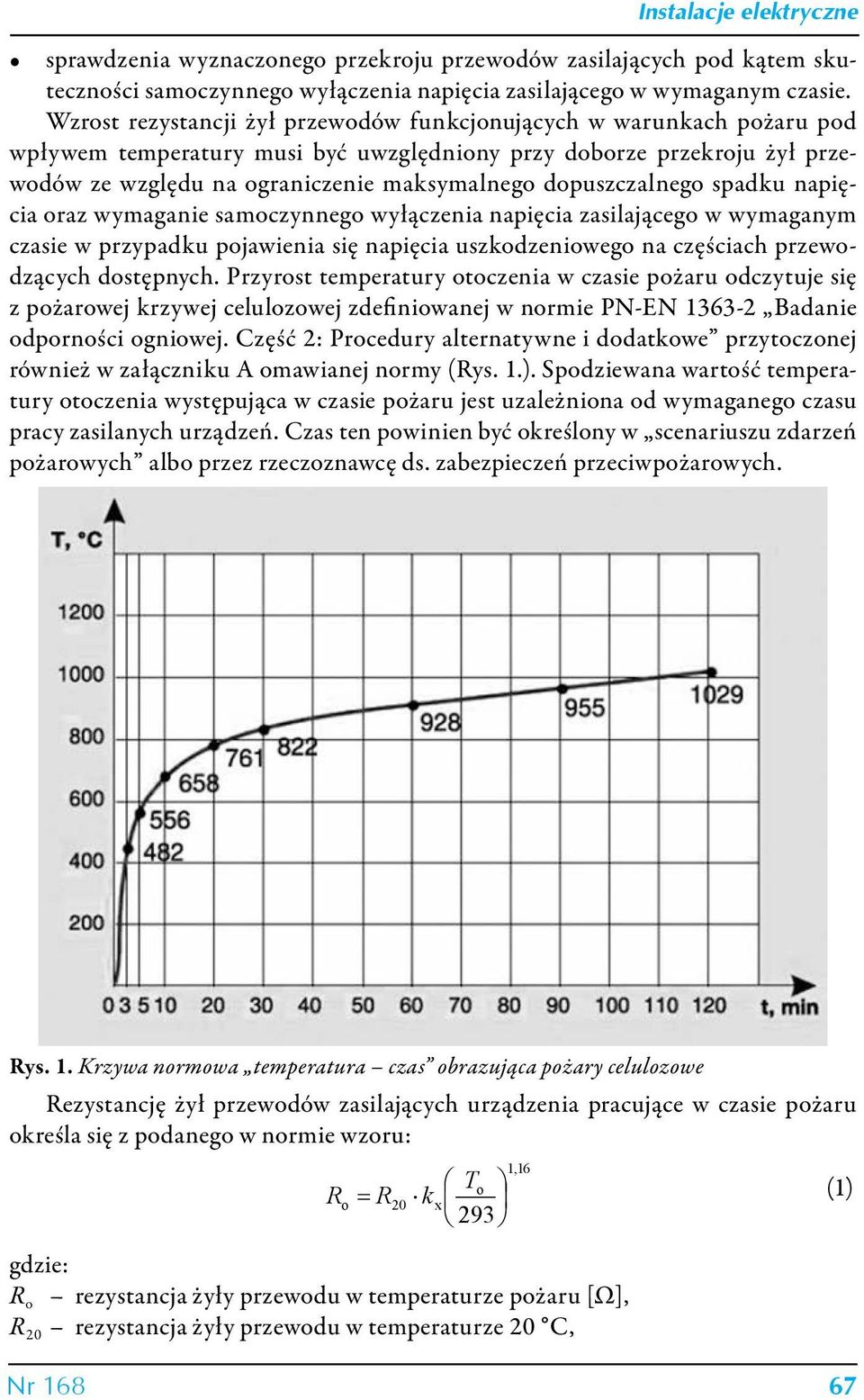 dopuszczalnego spadku napięcia oraz wymaganie samoczynnego wyłączenia napięcia zasilającego w wymaganym czasie w przypadku pojawienia się napięcia uszkodzeniowego na częściach przewodzących