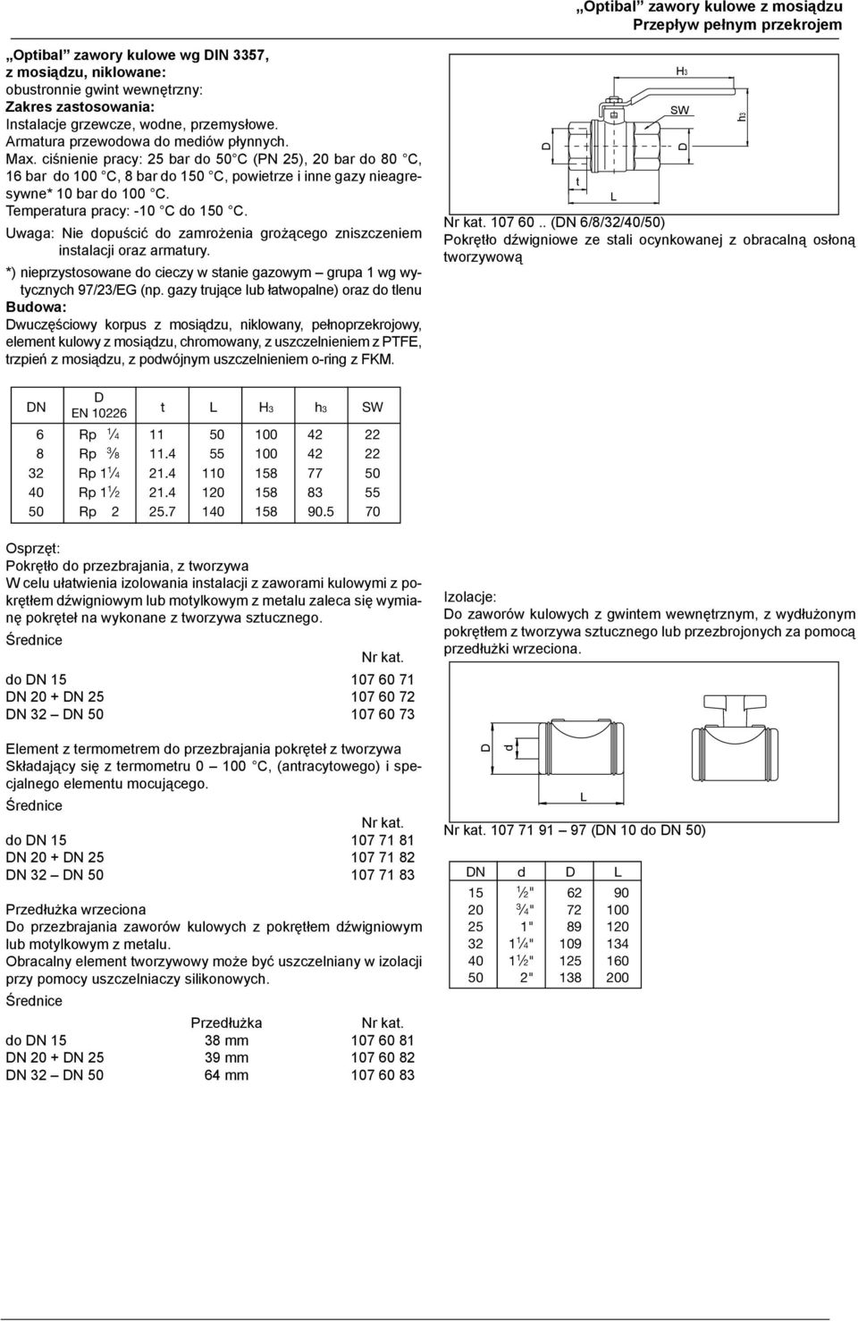 Max. ciśnienie Betriebsruck pracy: ps: 25 25 bar bar o bei 50 C 50 (PN C (PN 25), 25), 20 bar 20 bar o 80 bei C, 16 80 bar C, 16 o bar 100 bei C, 100 8 bar C, o 8 bar 150 bei C, 150 powietre C, für