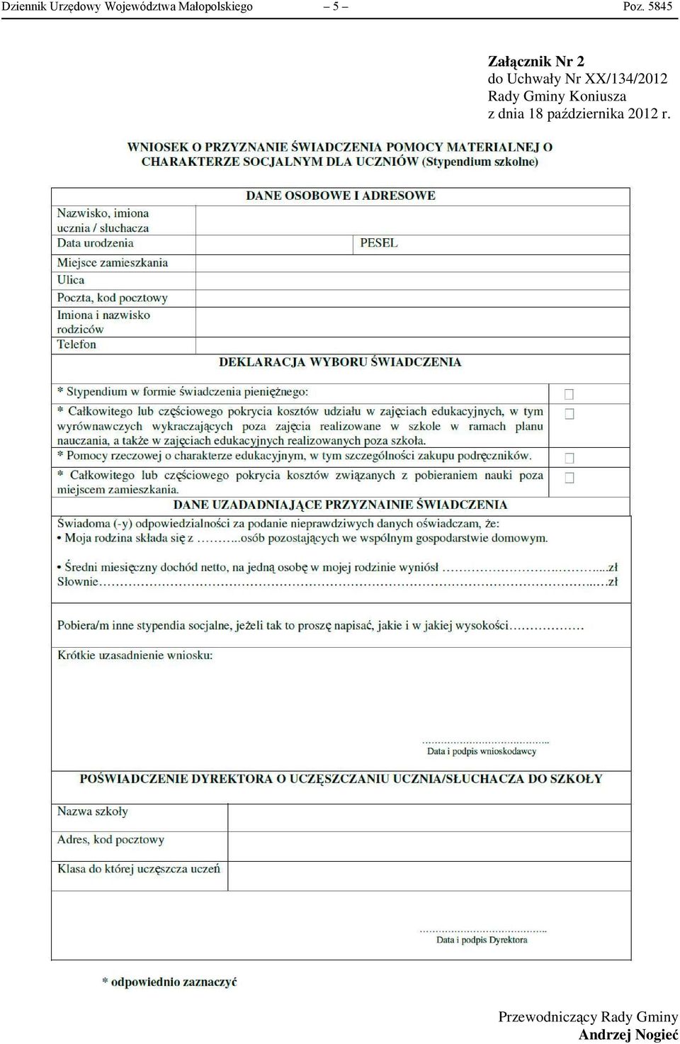 Poz. 5845 Załącznik Nr 2 do