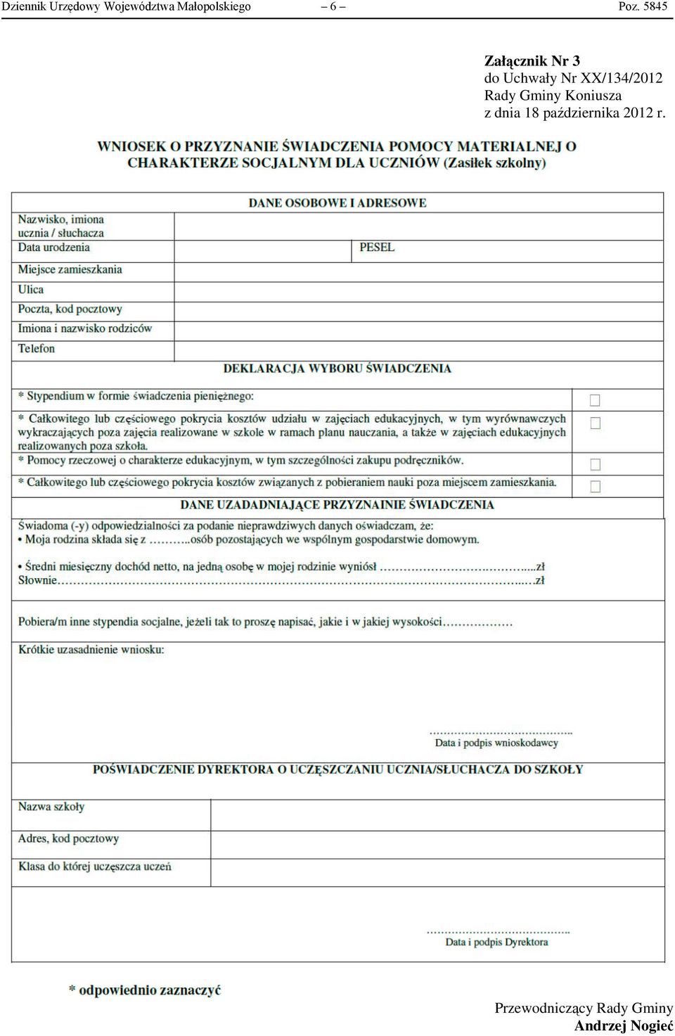 Poz. 5845 Załącznik Nr 3 do