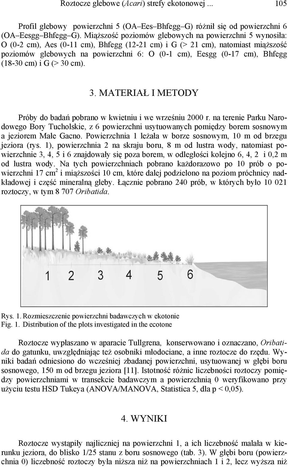 cm), Bhfegg (18-30 cm) i G (> 30 cm). 3. MATERIAŁ I METODY Próby do badań pobrano w kwietniu i we wrześniu 2000 r.