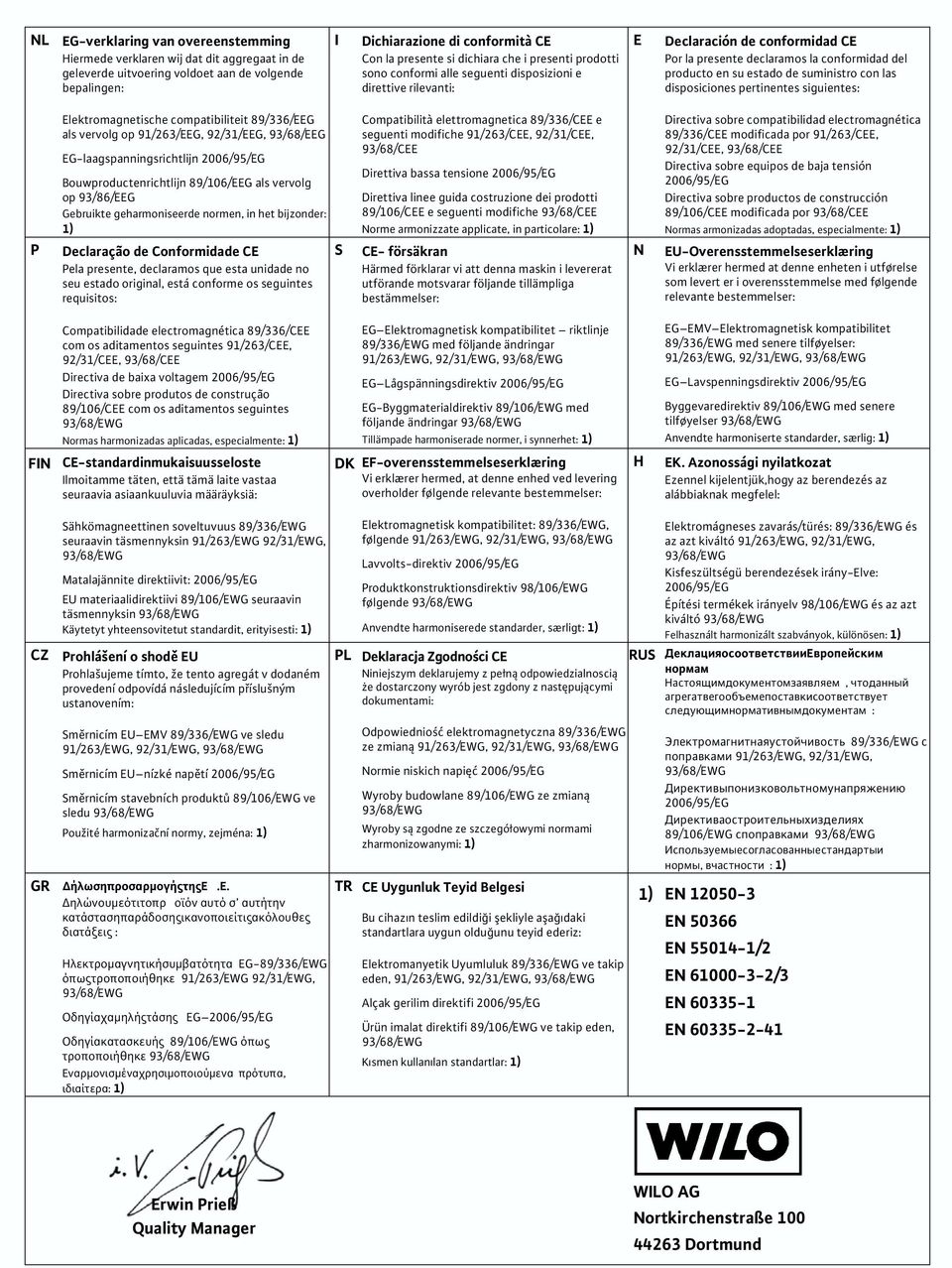 suministro con las disposiciones pertinentes siguientes: Elektromagnetische compatibiliteit 89/336/EEG als vervolg op 91/263/EEG, 92/31/EEG, 93/68/EEG EG-laagspanningsrichtlijn 2006/95/EG
