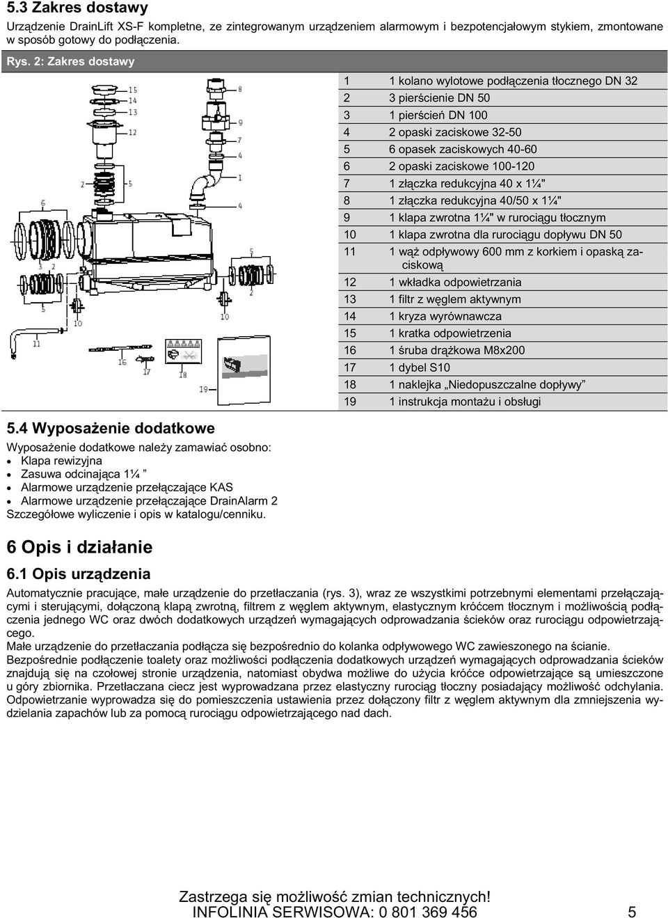 owe wyliczenie i opis w katalogu/cenniku. 6 Opis i dzia anie 6.