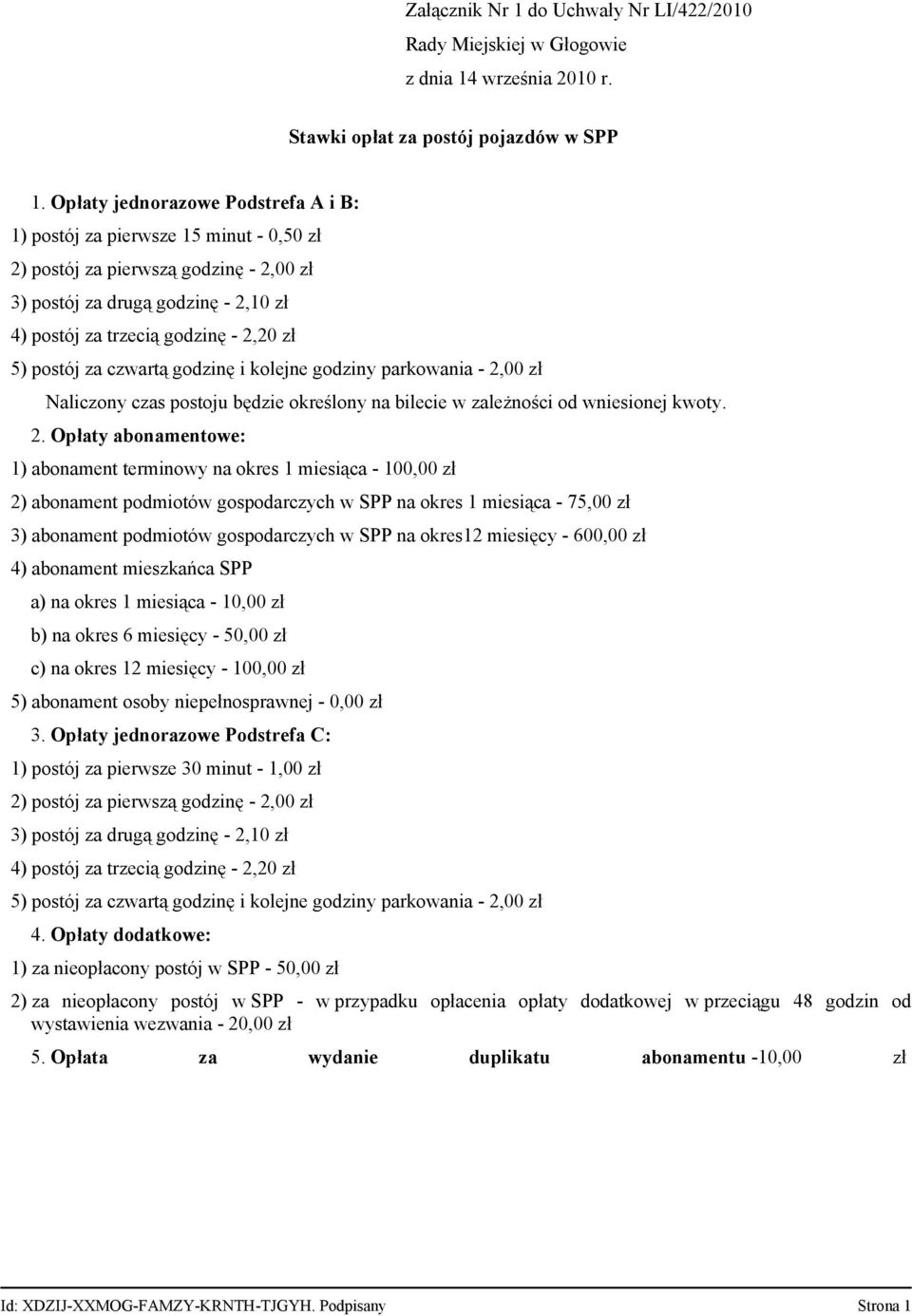 postój za czwartą godzinę i kolejne godziny parkowania - 2,