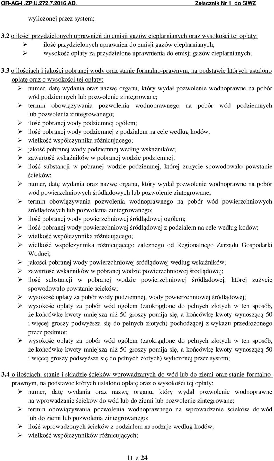 emisji gazów cieplarnianych; 3.