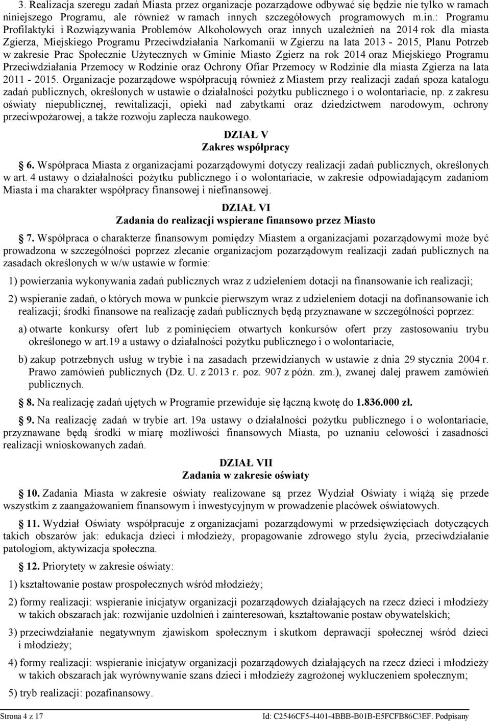 ych szczegółowych programowych m.in.