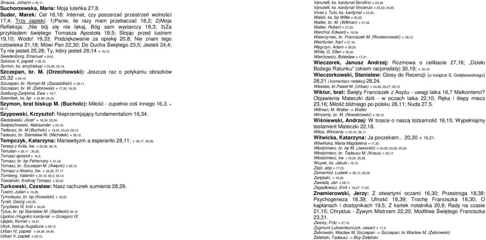 przykładem witego Tomasza Apostoła 18;5; Stojc przed lustrem 19,10; Wodo!
