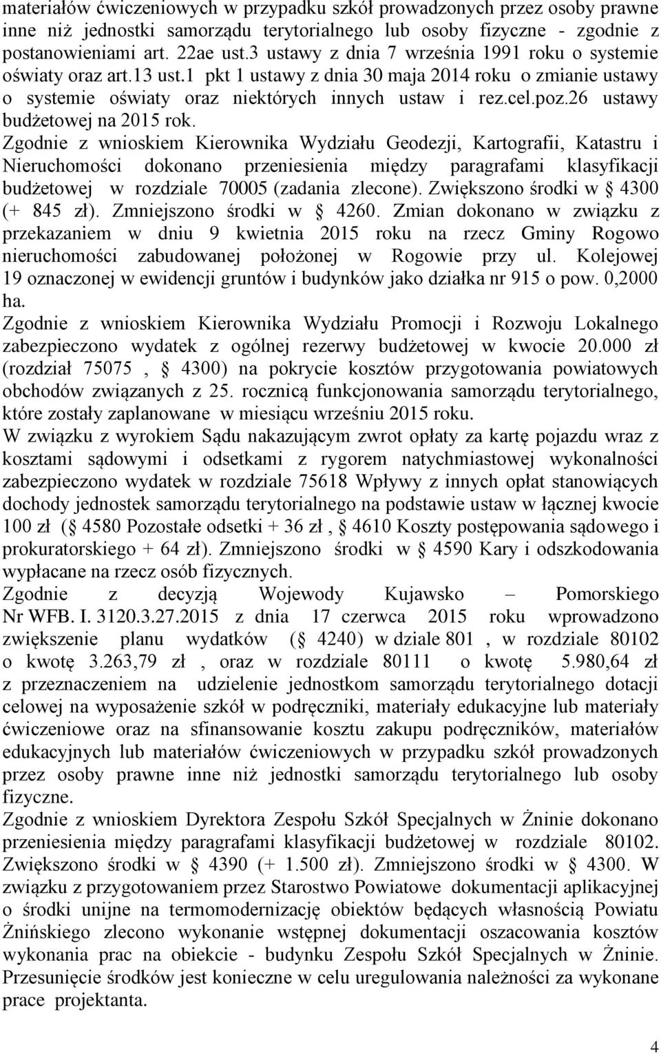 26 ustawy budżetowej na 2015 rok.