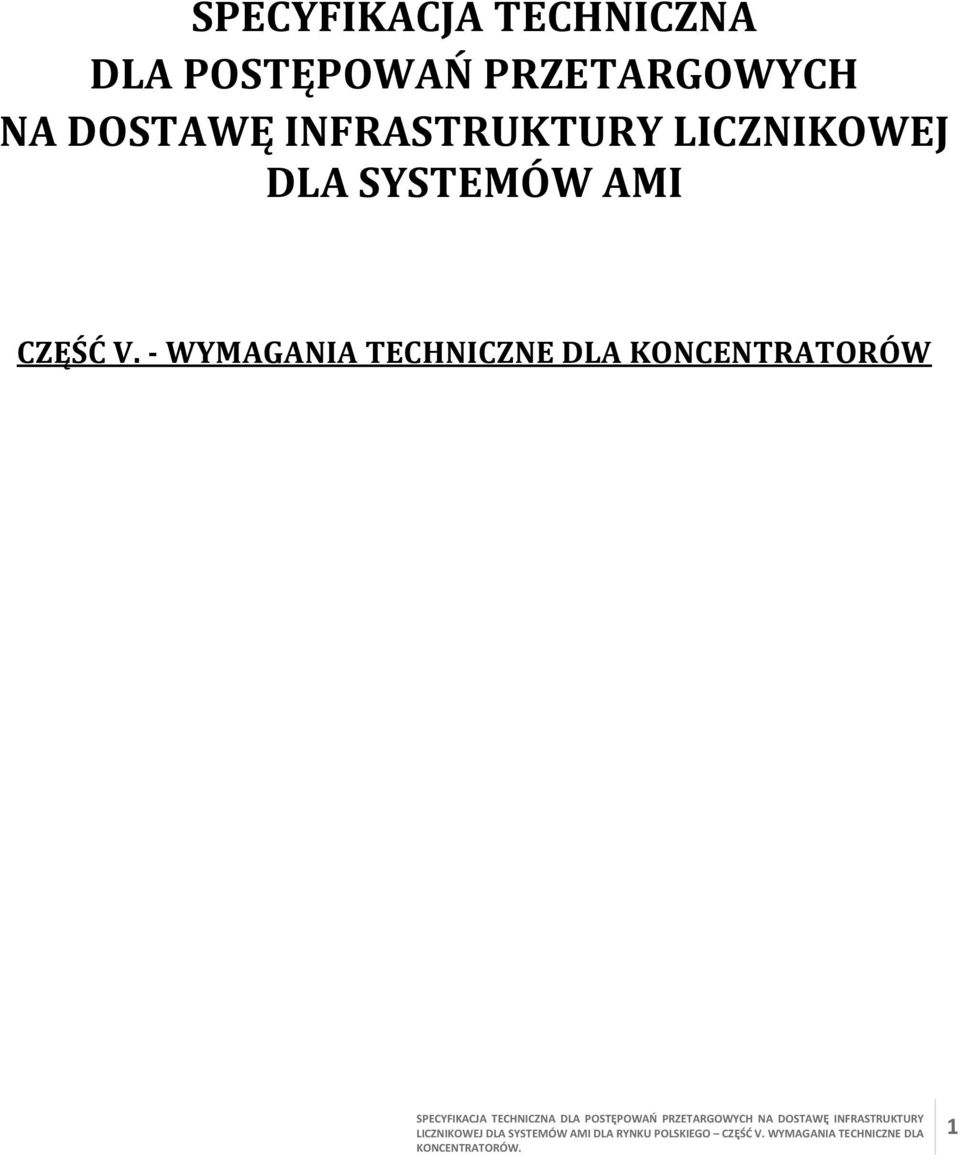 LICZNIKOWEJ DLA SYSTEMÓW AMI CZĘŚĆ V.