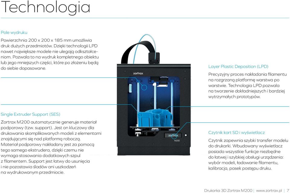 Layer Plastic Deposition (LPD) Precyzyjny proces nakładania filamentu na rozgrzaną platformę warstwa po warstwie.