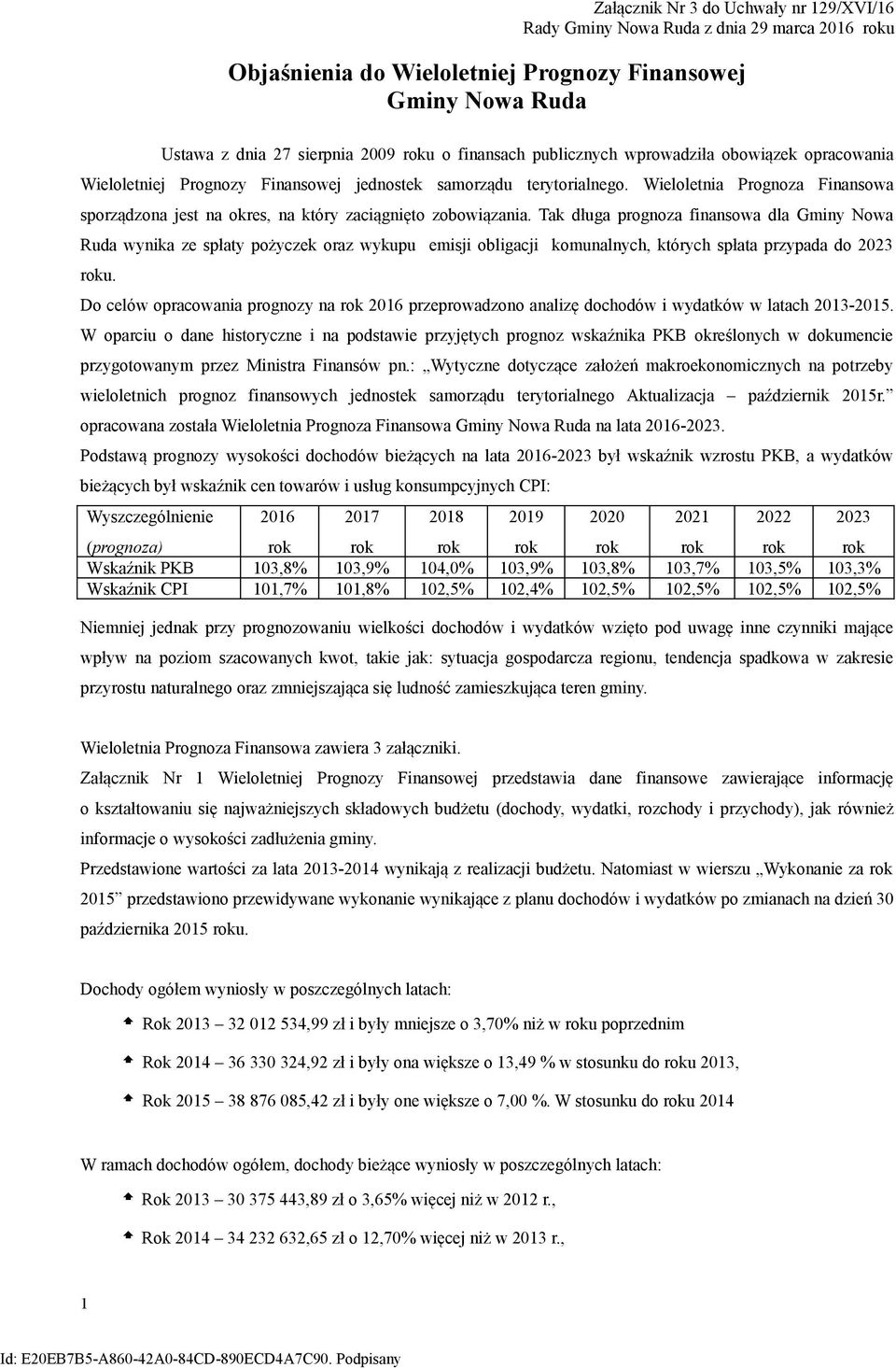 Wieloletnia Prognoza Finansowa sporządzona jest na okres, na który zaciągnięto zobowiązania.