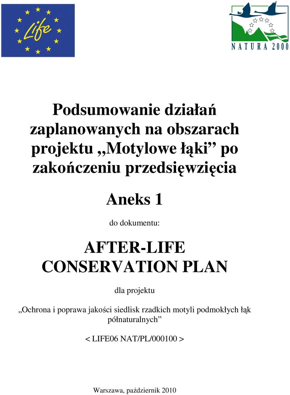 PLAN dla projektu Ochrona i poprawa jakości siedlisk rzadkich motyli