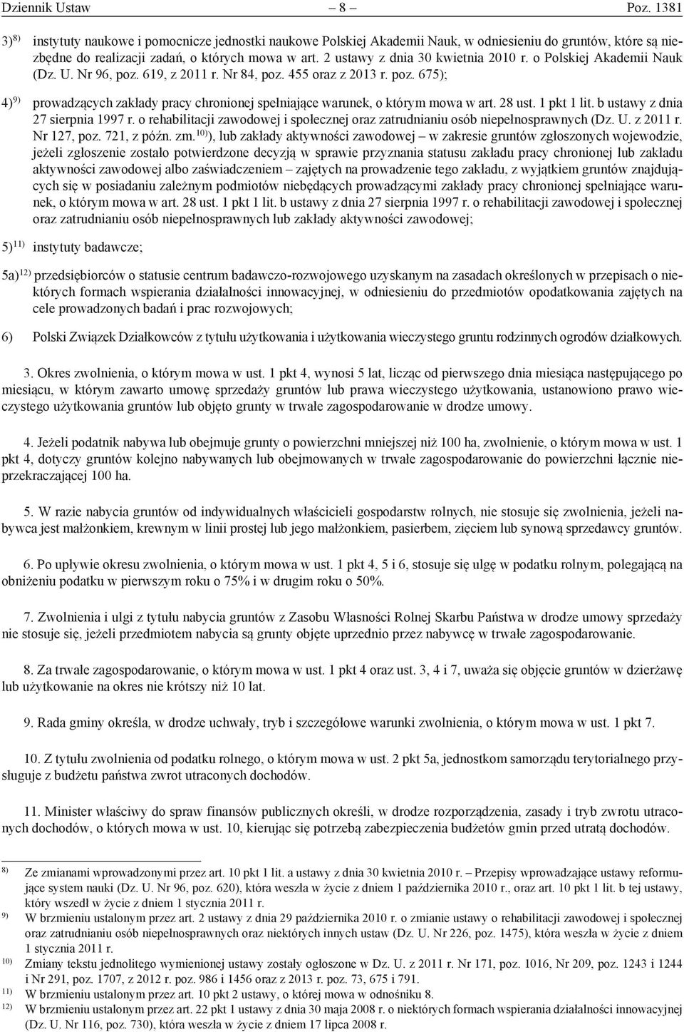 28 ust. 1 pkt 1 lit. b ustawy z dnia 27 sierpnia 1997 r. o rehabilitacji zawodowej i społecznej oraz zatrudnianiu osób niepełnosprawnych (Dz. U. z 2011 r. Nr 127, poz. 721, z późn. zm.