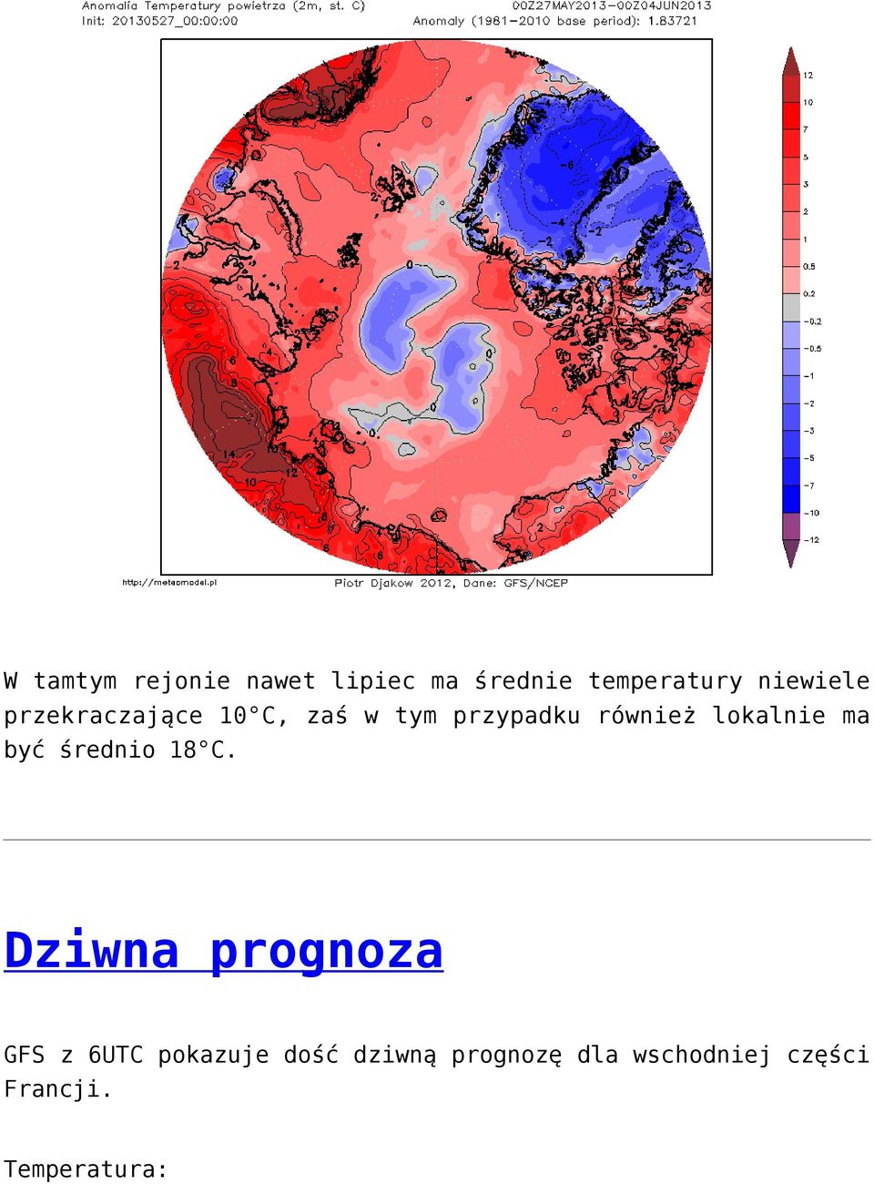 lokalnie ma być średnio 18 C.