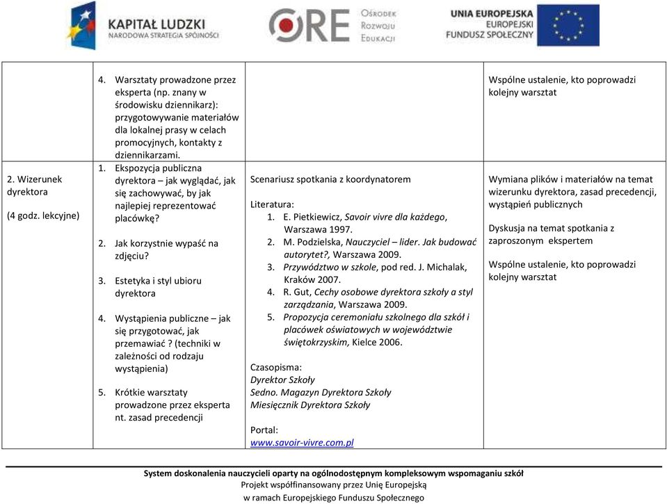 Ekspozycja publiczna dyrektora jak wyglądać, jak się zachowywać, by jak najlepiej reprezentować placówkę? 2. Jak korzystnie wypaść na zdjęciu? 3. Estetyka i styl ubioru dyrektora 4.