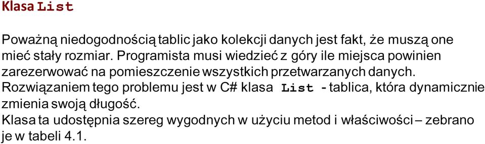 Programista musi wiedzieć z góry ile miejsca powinien zarezerwować na pomieszczenie wszystkich