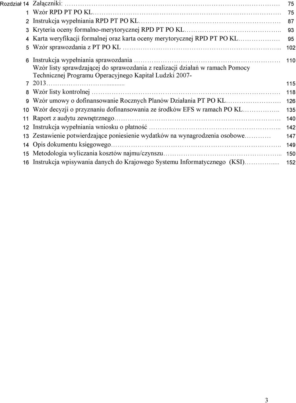 .. 102 6 Instrukcja wypełniania sprawozdania 110 Wzór listy sprawdzającej do sprawozdania z realizacji działań w ramach Pomocy Technicznej Programu Operacyjnego Kapitał Ludzki 2007-7 2013.