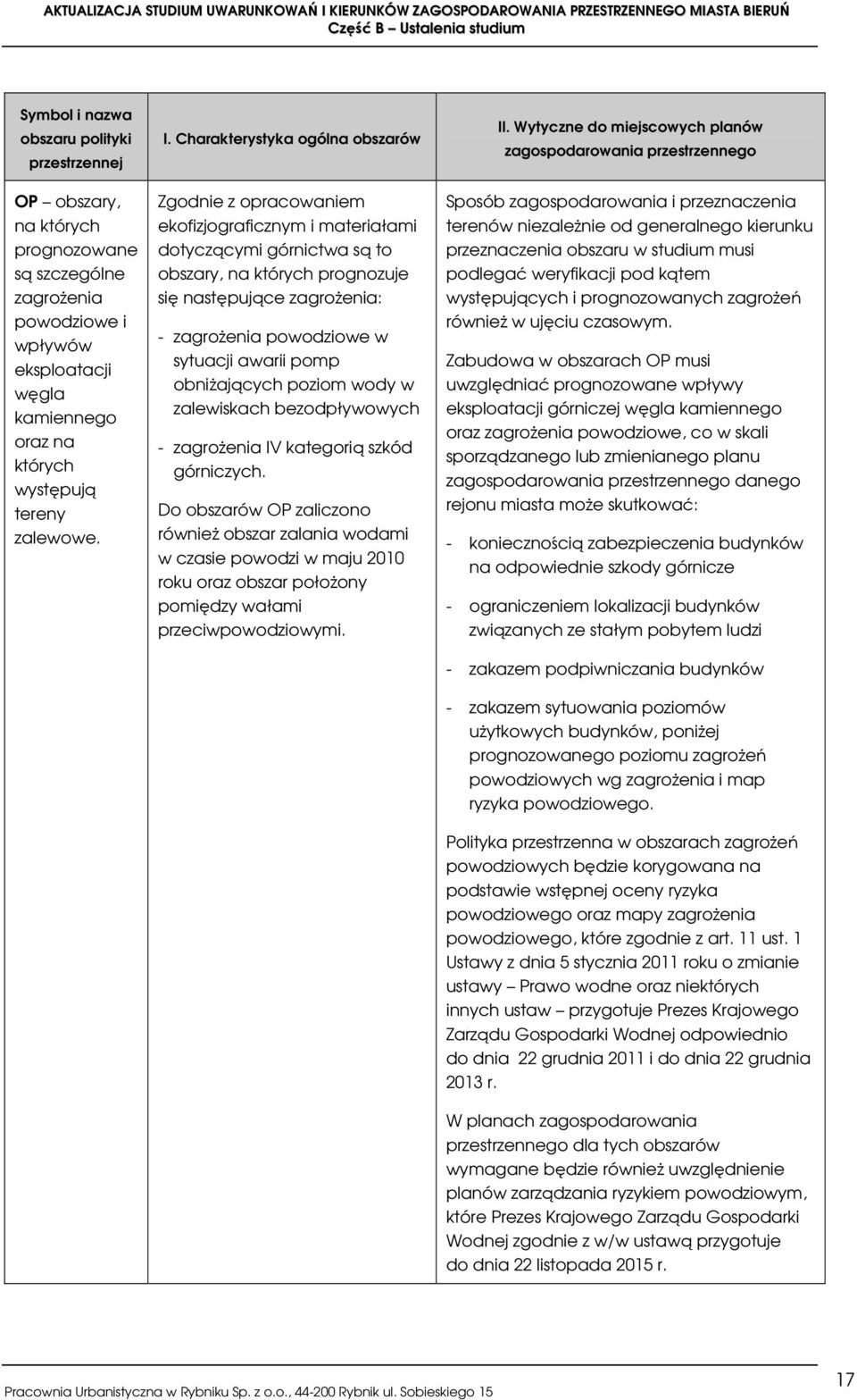 powodziowe w sytuacji awarii pomp obniżających poziom wody w zalewiskach bezodpływowych - zagrożenia IV kategorią szkód górniczych.