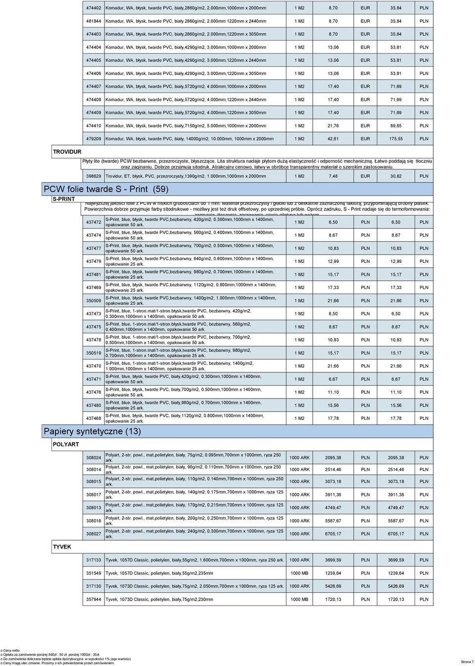 1 M2 8,70 EUR 35,84 PLN zeniem powierzchni PCW twarde KOMADUR (61) połysk/połysk. 474403 Komadur, WA, błysk, Dobrze twarde PVC, poddają biały,2860g/m2, się 2.000mm,1220mm obróbce x termicznej.