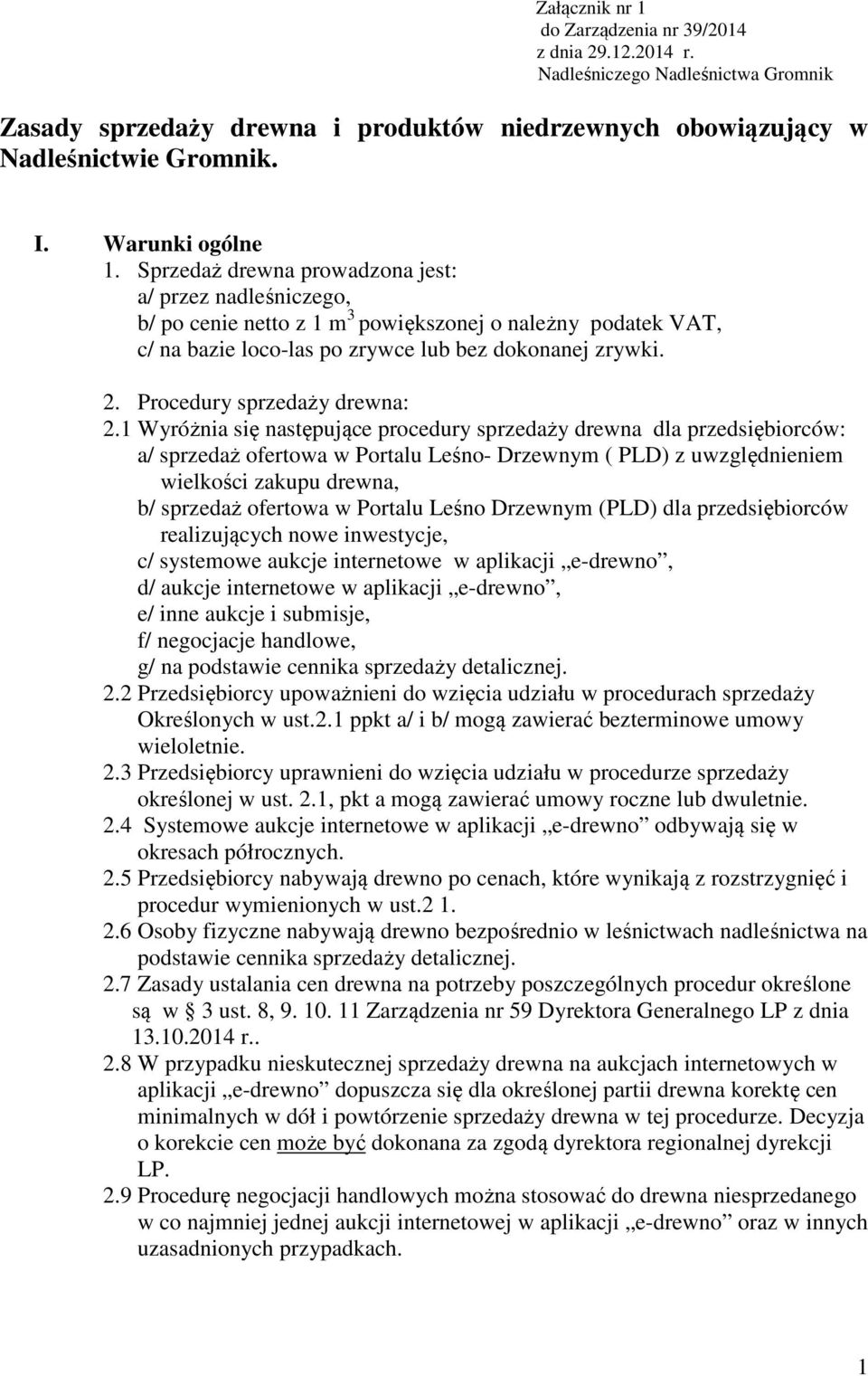 Procedury sprzedaży drewna: 2.