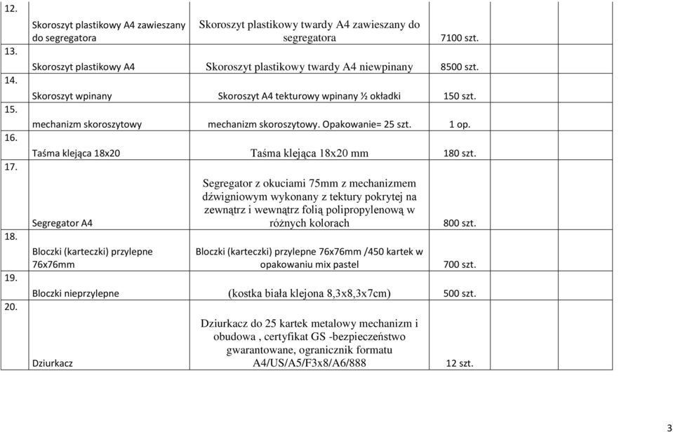 Opakowanie= 25 szt. 1 op. Taśma klejąca 18x20 Taśma klejąca 18x20 mm 180 szt.